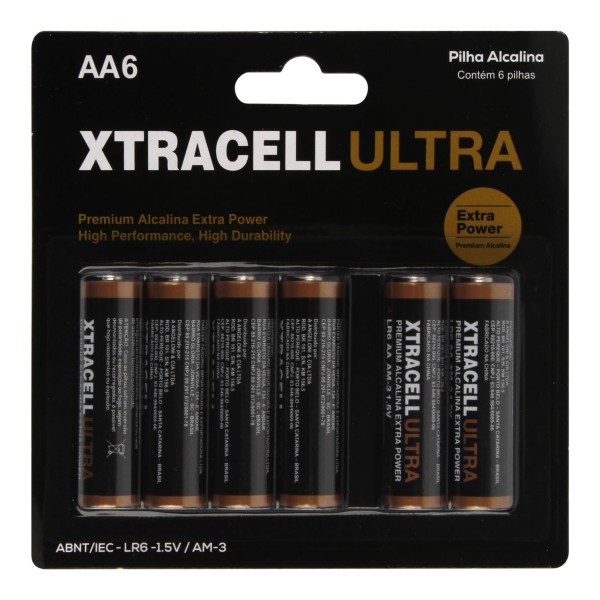 Pilha XTRACELL Alcalina Pequena  com 6 unidades