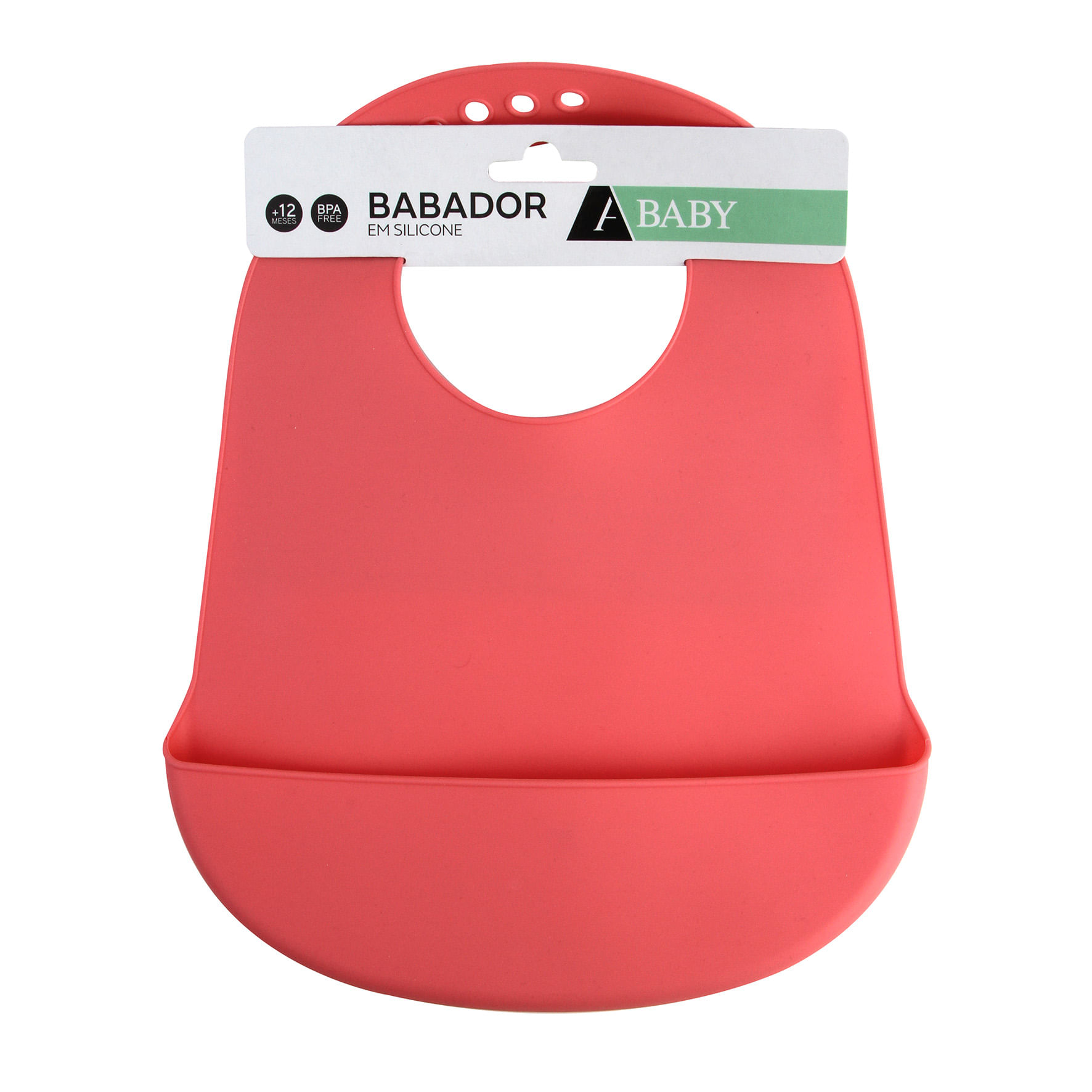 Encontraproduto.com.br - Babador Silicone Rosa - ABABY