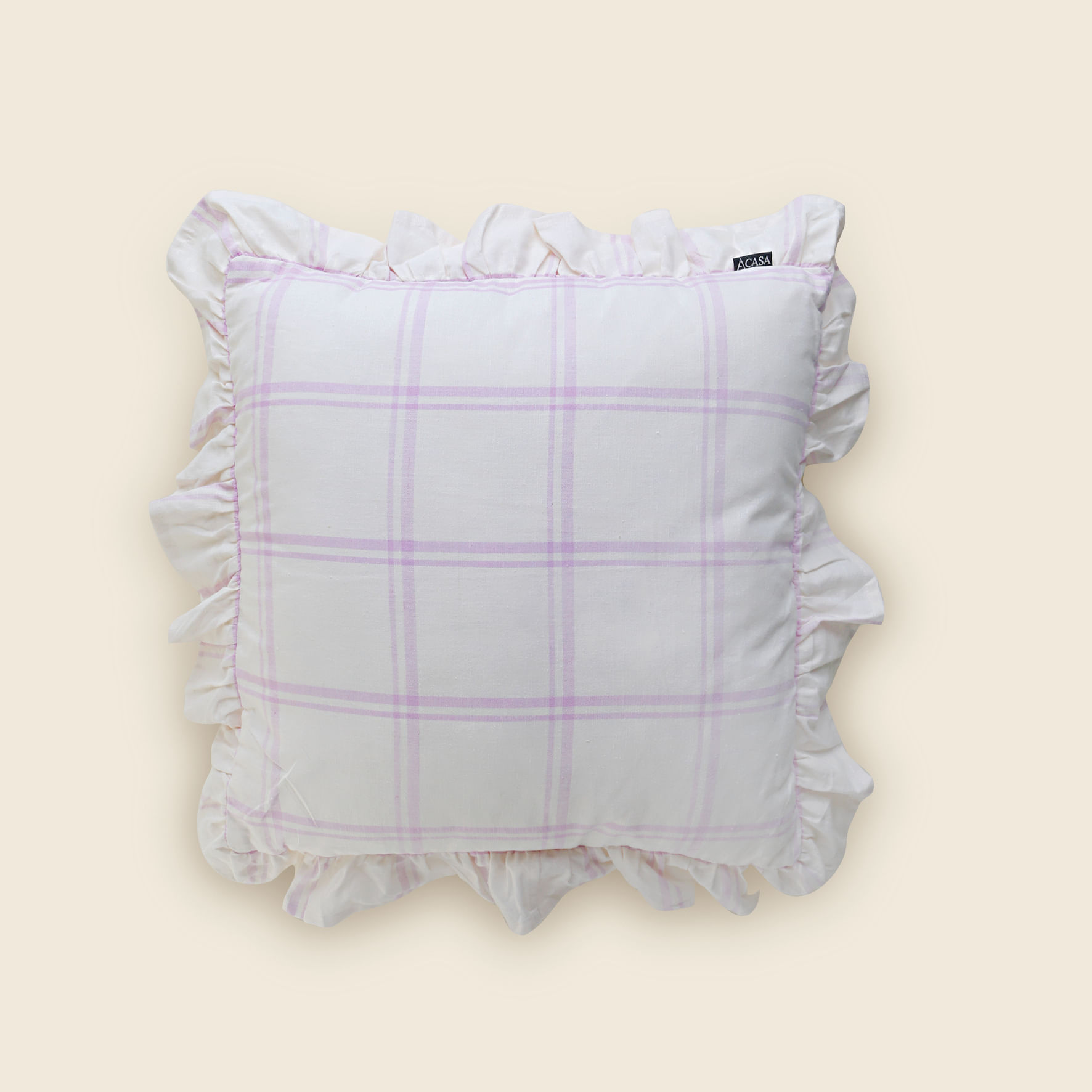Almofada Cottage Branca e Rosa 50cm - ACASA