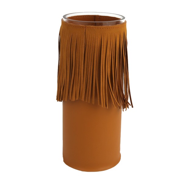 Vaso de Vidro Tecido Sintético Caramelo 25cm - ACASA