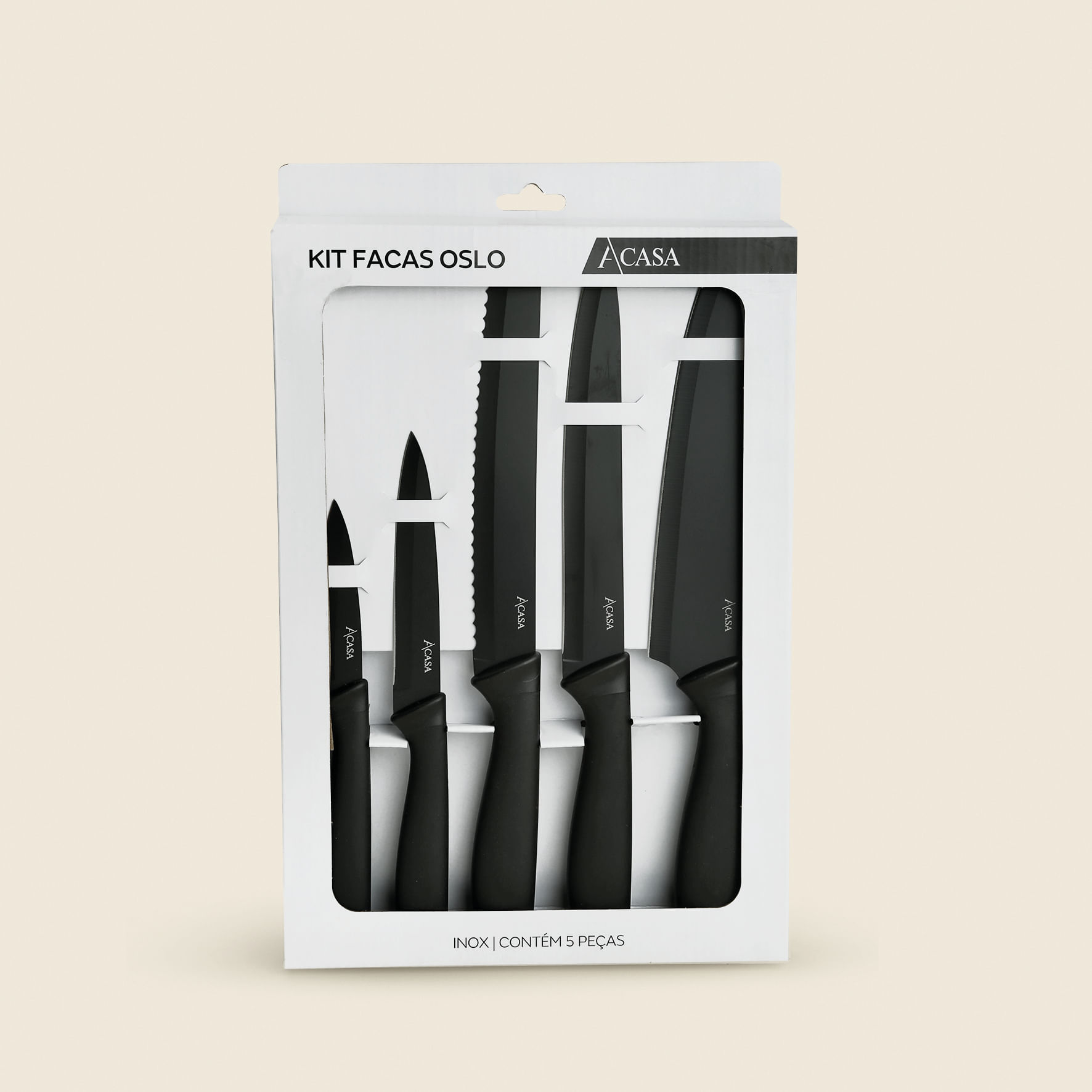 Encontraproduto.com.br - Kit de Facas Oslo com 5 Peças - ACASA
