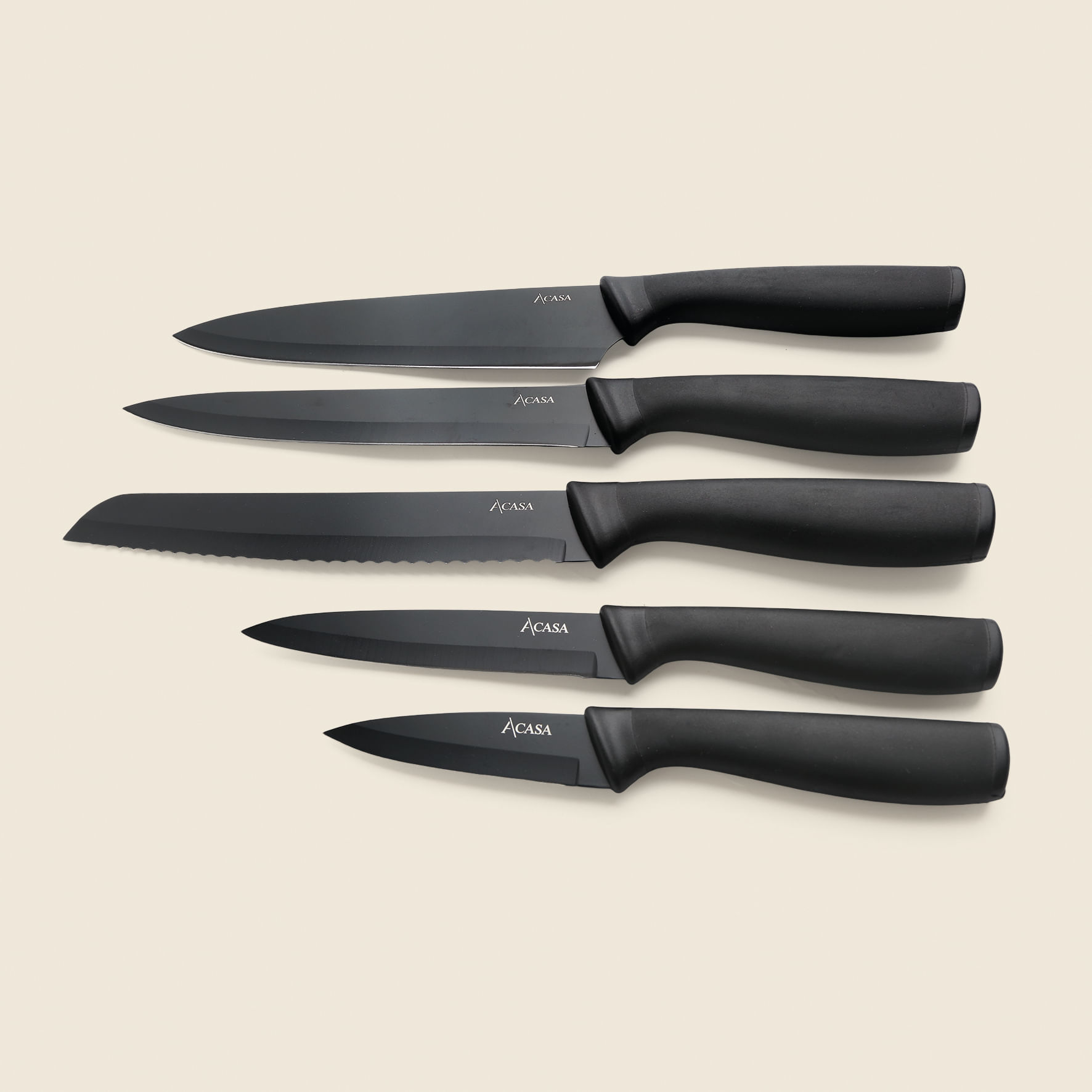 Encontraproduto.com.br - Kit de Facas Oslo com 5 Peças - ACASA