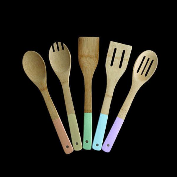 Kit de Utensílios ACASA Colors Bambu 30cm com 5 Peças