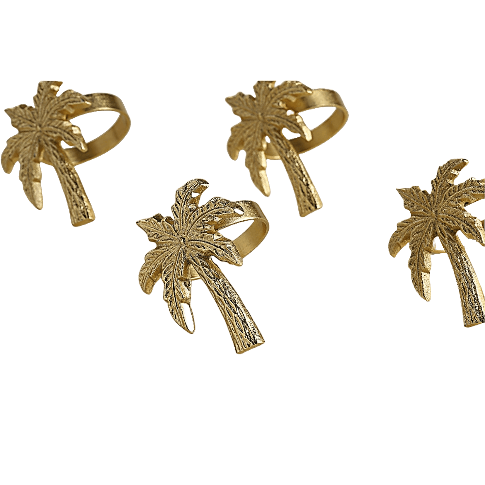 Encontraproduto.com.br - Kit com 4 Peças Alumínio Palmtree para Guardanapo ACASA