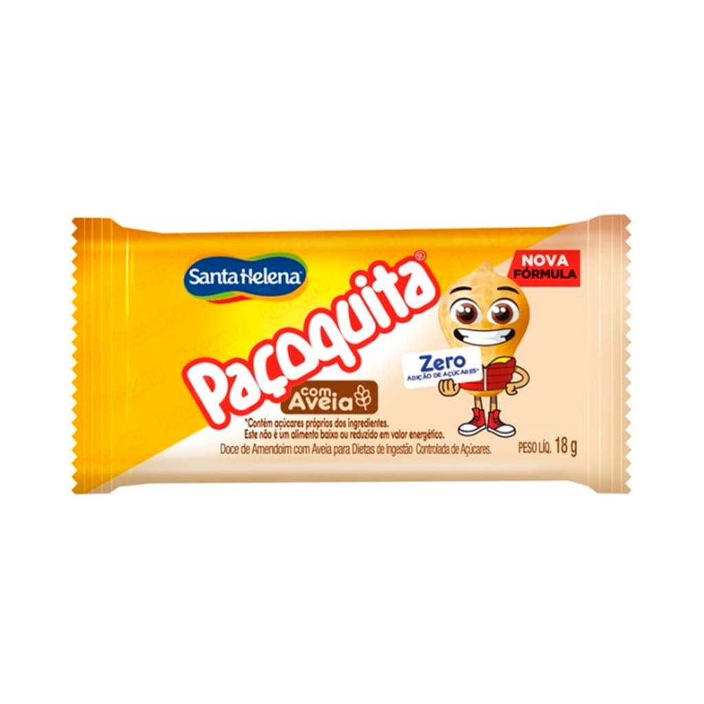 Encontraproduto.com.br - Paçoca com Aveia Zero Açúcar Paçoquita c/8 - Santa Helena