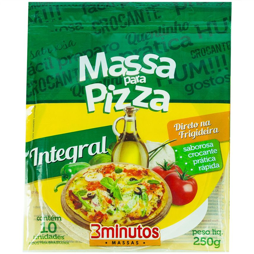 Massa para Pizza Integral 3 Minutos com 10 Discos