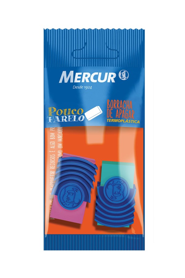 Encontraproduto.com.br - Borracha Escolar Mercur Tr Color Pull. Pack C2 Sortido