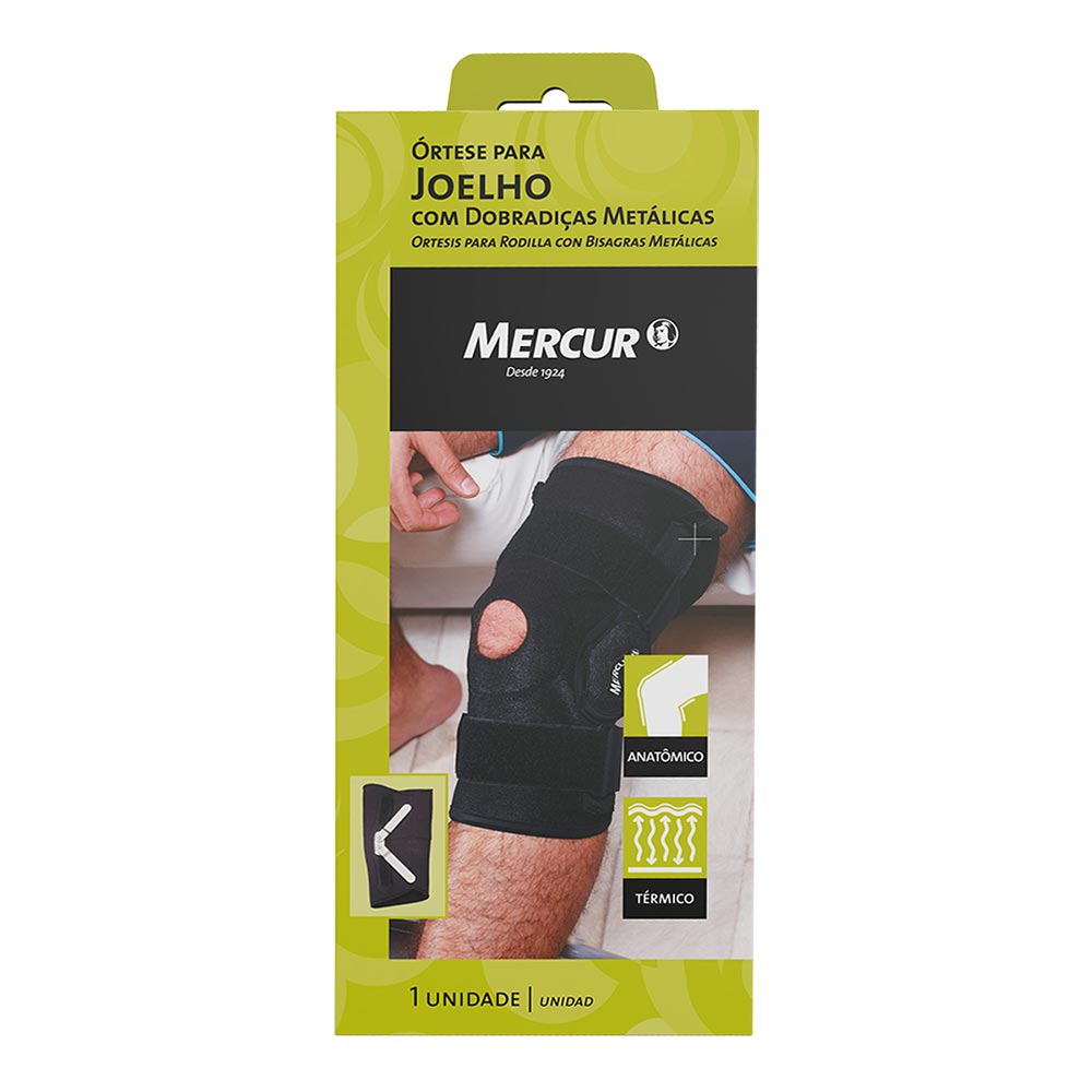 Encontraproduto.com.br - Órtese para Joelho com Dobradiças Metálicas Mercur - Tamanho GG