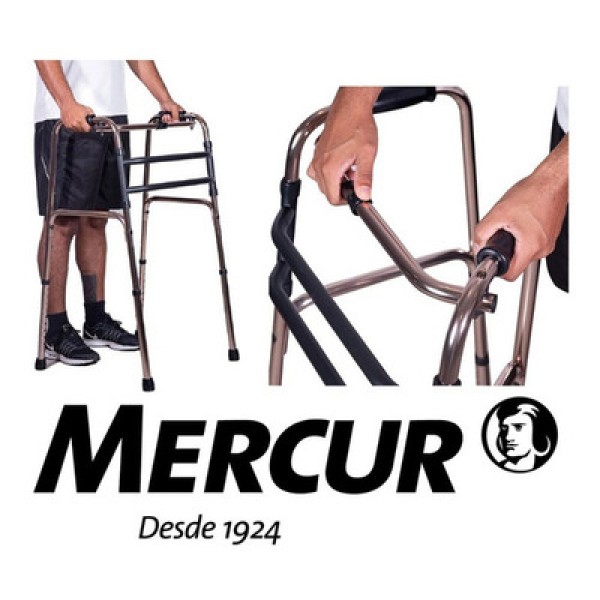 Encontraproduto.com.br - Andador Mercur Articulado Alumínio Dobrável Bronze Espelhado