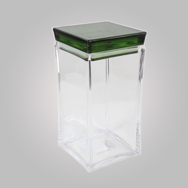Encontraproduto.com.br - Pote Verde Em Acrílico Com Tampa MIQ408E-4340