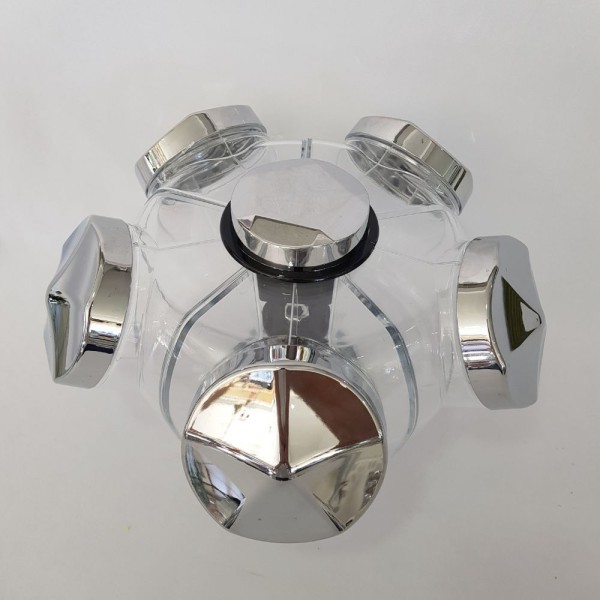 Encontraproduto.com.br - Baleiro Giratório Em Acrílico 5 Potes 33cm