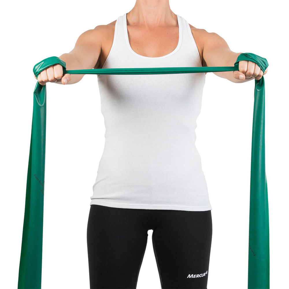 Encontraproduto.com.br - Faixa Elástica para Exercícios Mercur Verde Forte - Metro