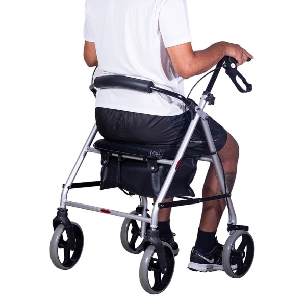 Encontraproduto.com.br - Andador com 4 Rodas, Assento e Cesta - Mercur