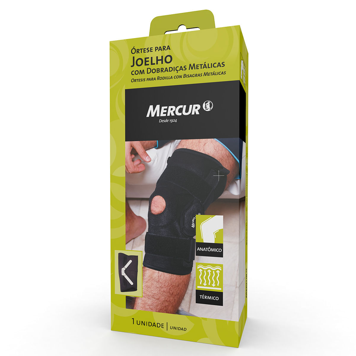 Encontraproduto.com.br - Órtese para Joelho com Dobradiças Metálicas Mercur - Tamanho XG