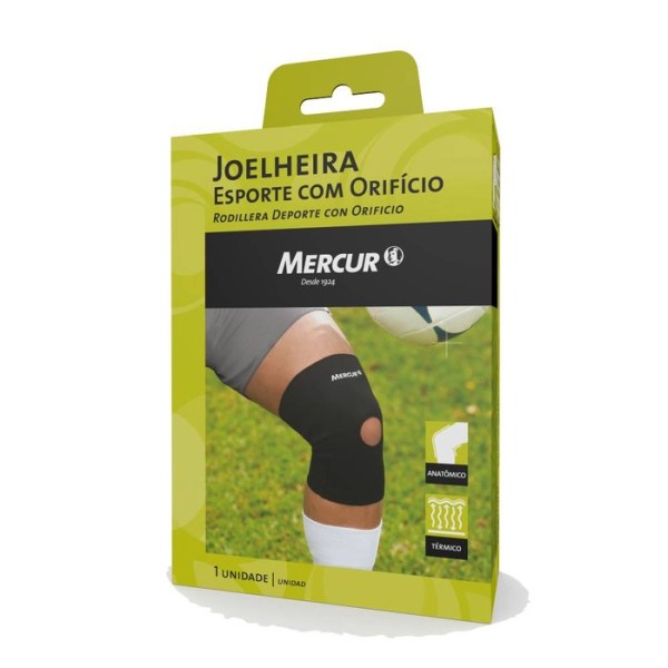 Encontraproduto.com.br - Mercur Joelheira Neoprene C- Furo Eg