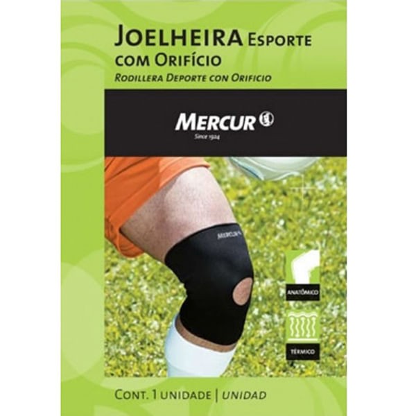 Encontraproduto.com.br - Mercur Joelheira Neoprene C- Furo Eg