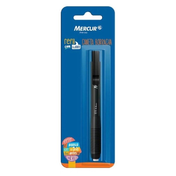 Caneta Borracha Blister Cinza