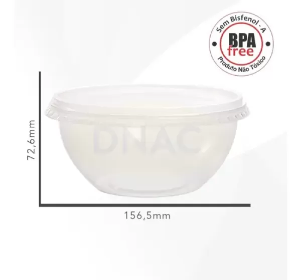 Pote Redondo Com Tampa 1000ML 24 Unidades 8252 PRAFESTA