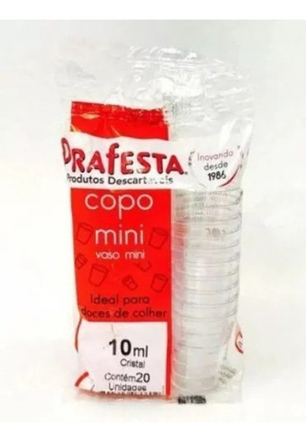 Copo Mini Cristal 10Ml 20 Un