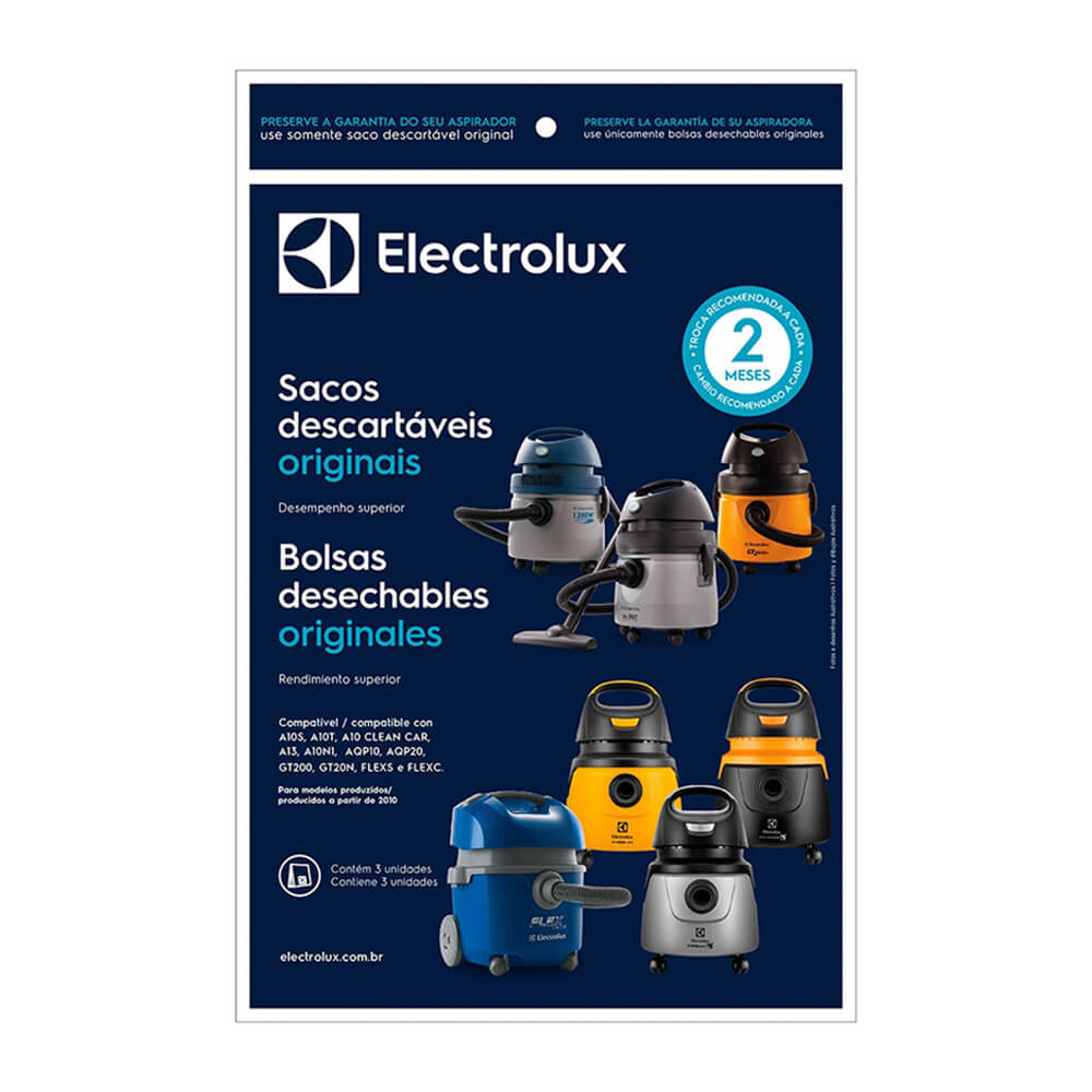 Encontraproduto.com.br - Saco para Aspirador de Pó Electrolux CSE10 6 Litros 3 Unidades
