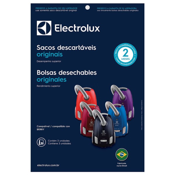 Encontraproduto.com.br - Kit c/ 3 Sacos Descartáveis p/ Aspiradores de Pó Modelos: Berry Electrolux (SBEBE)