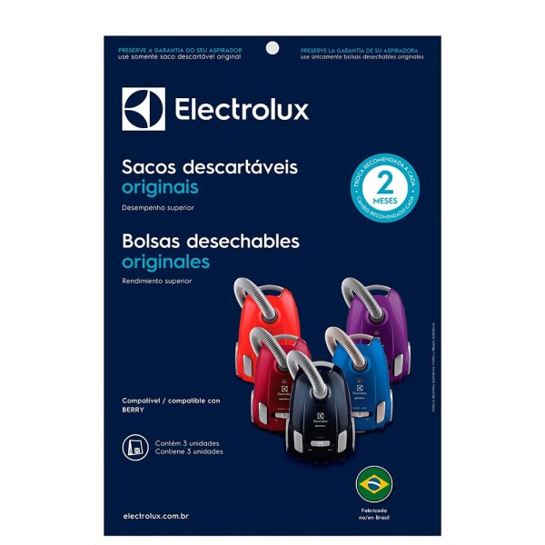 Encontraproduto.com.br - Kit c/ 3 Sacos Descartáveis p/ Aspiradores de Pó Modelos: Berry Electrolux (SBEBE)