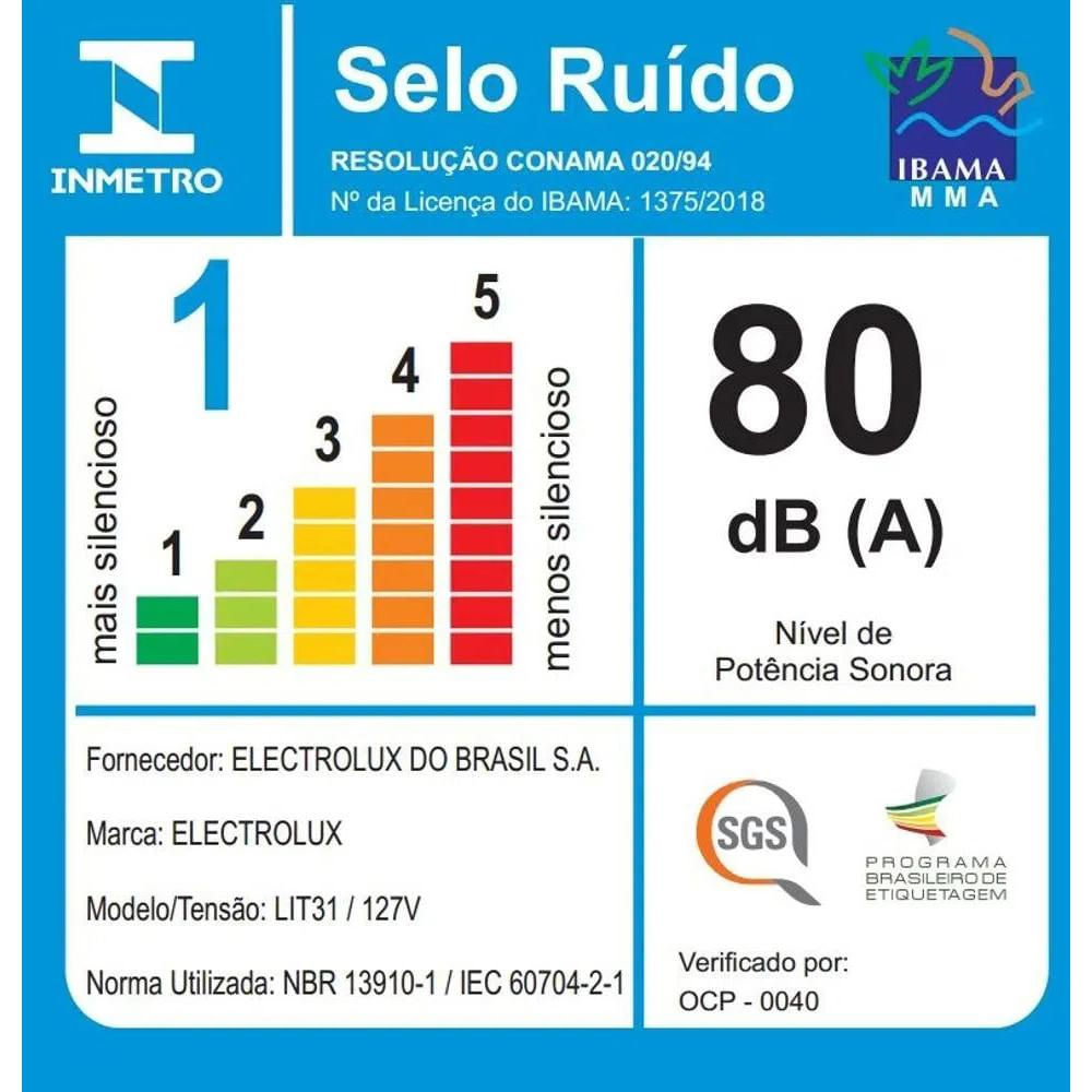 Encontraproduto.com.br - Aspirador de Pó sem Saco 1400W Lite Electrolux Enrolador Automático de Cabo e Filtro HEPA (LIT31)