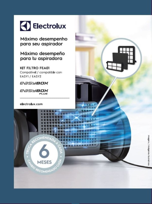 Encontraproduto.com.br - Kit de Filtros para Aspiradores de Pó EASY1 EASY2 (FEA01)