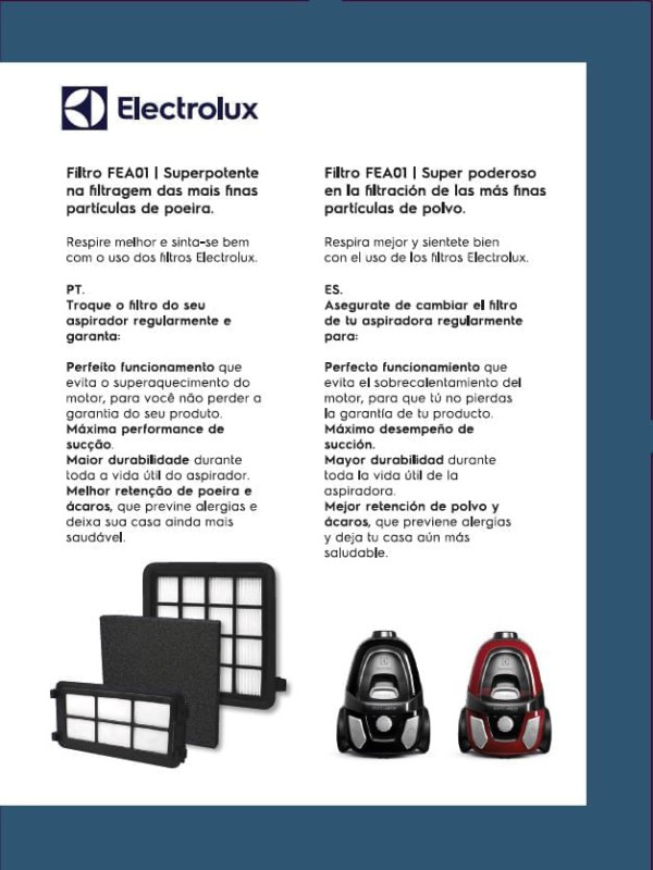 Encontraproduto.com.br - Kit de Filtros para Aspiradores de Pó EASY1 EASY2 (FEA01)