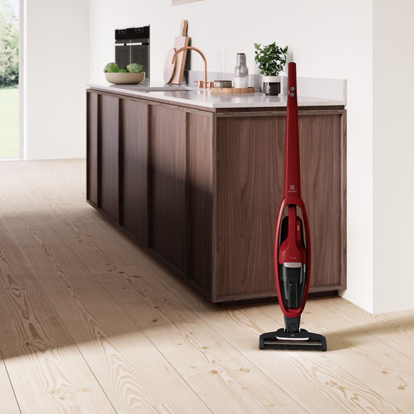 Encontraproduto.com.br - Aspirador de Pó Vertical Sem Fio Electrolux Ergorapido 2 em 1 Bocal Pet até 45 min Vermelho (ERG36)