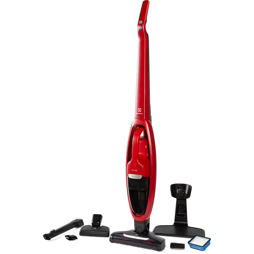 Encontraproduto.com.br - Aspirador de Pó Vertical Sem Fio Electrolux Ergorapido 2 em 1 Bocal Pet até 45 min Vermelho (ERG36)