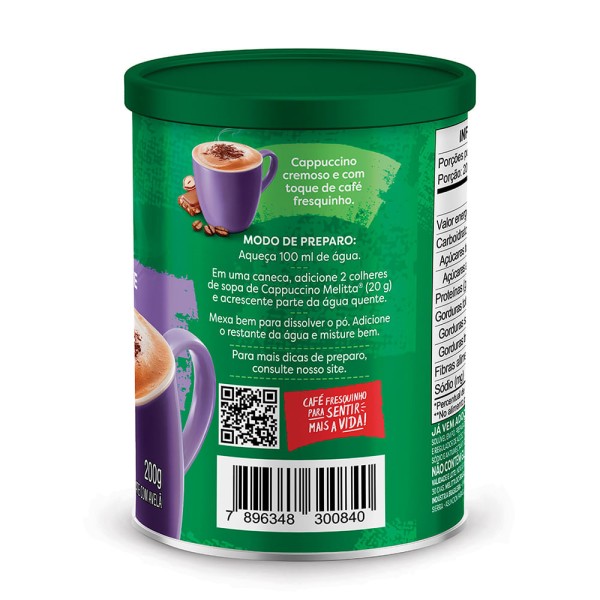 Encontraproduto.com.br - Café Cappuccino Melitta Chocolate Com Avelã 200g