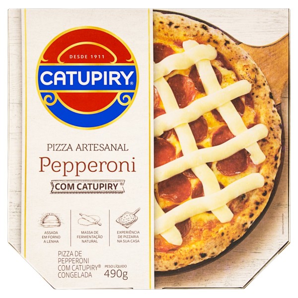 Encontraproduto.com.br - Pizza Pepperoni com Catupiry Artesanal 490g