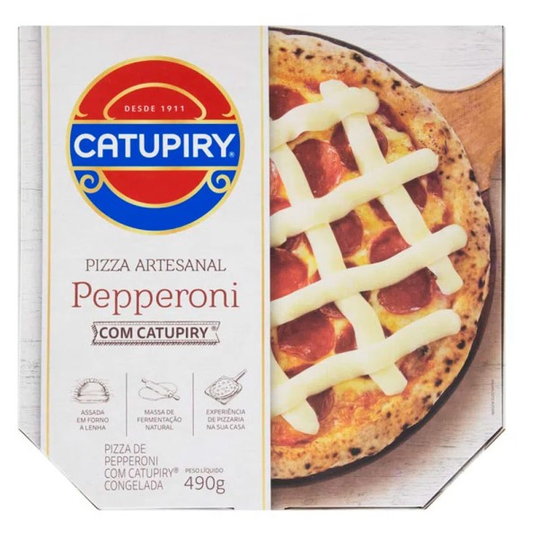 Encontraproduto.com.br - Pizza Pepperoni com Catupiry Artesanal 490g