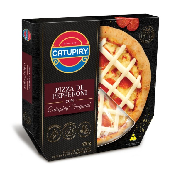 Encontraproduto.com.br - Pizza Pepperoni com Catupiry Artesanal 490g