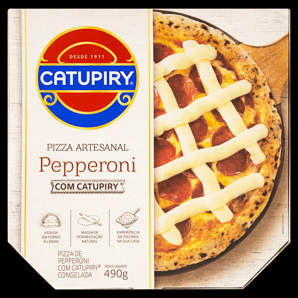 Encontraproduto.com.br - Pizza Pepperoni com Catupiry Artesanal 490g