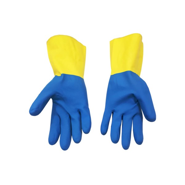 Encontraproduto.com.br - Luva de Látex Danny Neolátex Azul/Amarela 10/XG
