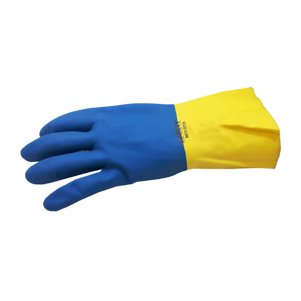 Encontraproduto.com.br - Luva de Látex Danny Neolátex Azul/Amarela 10/XG
