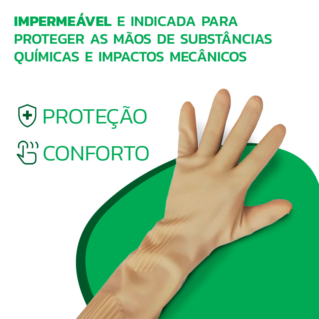 Encontraproduto.com.br - Luva Látex Danny DA2020  amarela cano longo Longatex