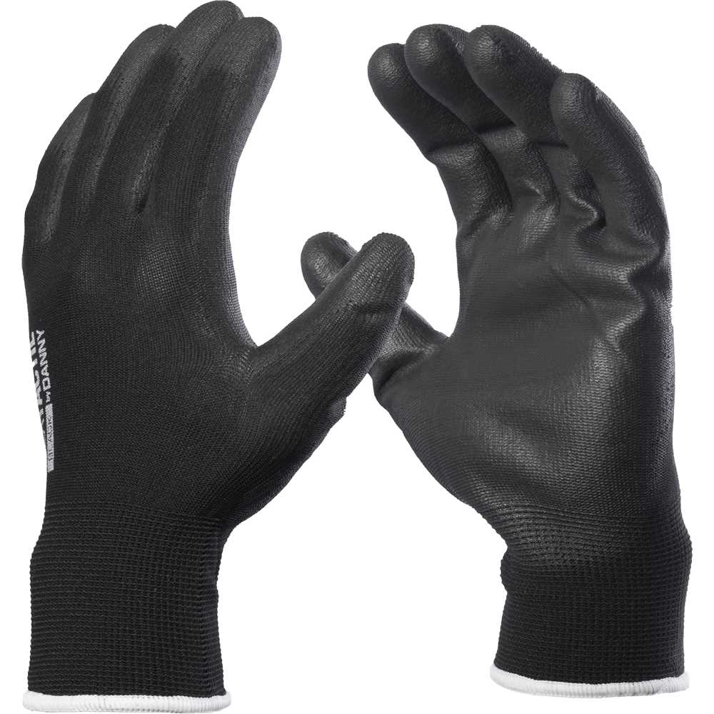 Encontraproduto.com.br - Luva de Nylon Palma Poliuretano Preta Flextactil DA12100PT - DANNY