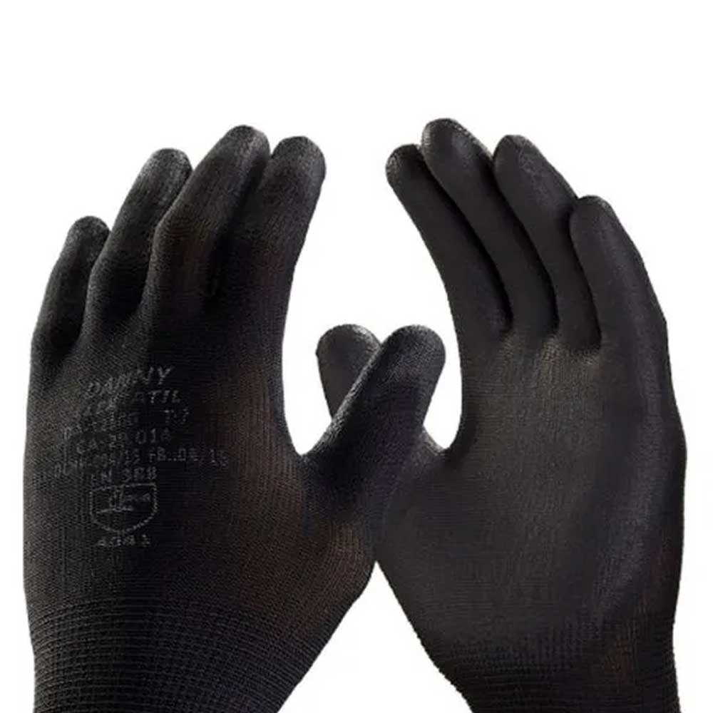 Encontraproduto.com.br - Luva de Nylon Palma Poliuretano Preta Flextactil DA12100PT - DANNY