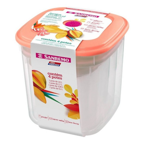 Conjunto Sanremo Vac Freezer 5 peças Quadrados 490/2C