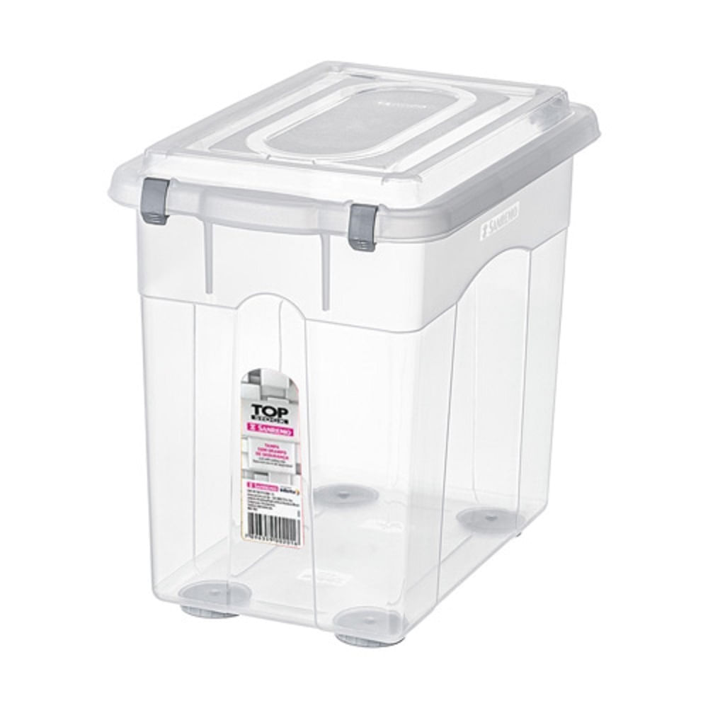 Encontraproduto.com.br - Caixa Organizadora Plástica Transparente 26,5L Sanremo