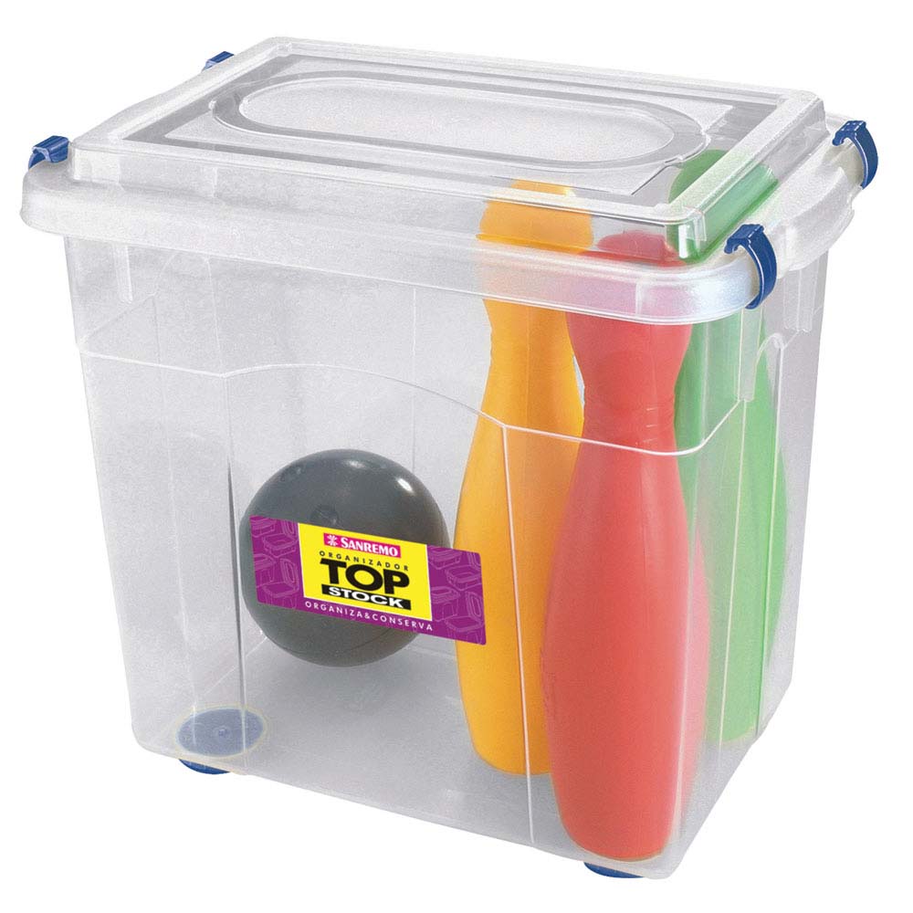Encontraproduto.com.br - Caixa Organizadora Plástica Transparente 26,5L Sanremo
