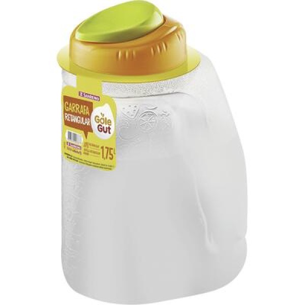 Encontraproduto.com.br - Garrafa Retangular Plástica 1,75L Gole Gut Sanremo