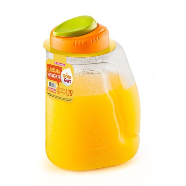 Encontraproduto.com.br - Garrafa Retangular Plástica 1,75L Gole Gut Sanremo