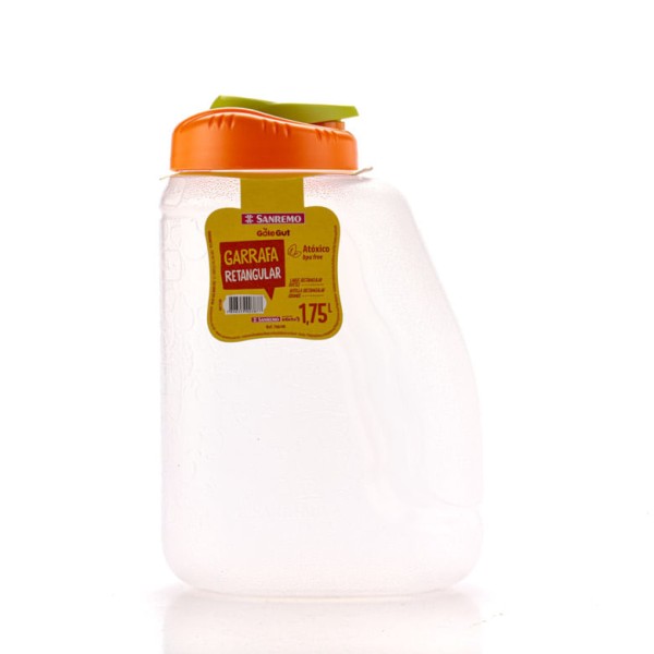 Encontraproduto.com.br - Garrafa Retangular Plástica 1,75L Gole Gut Sanremo