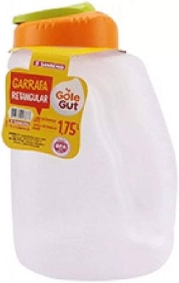 Encontraproduto.com.br - Garrafa Retangular Plástica 1,75L Gole Gut Sanremo