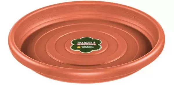Prato para Vaso de Planta Plástico Redondo Marrom 13cm Boulevard Sanremo