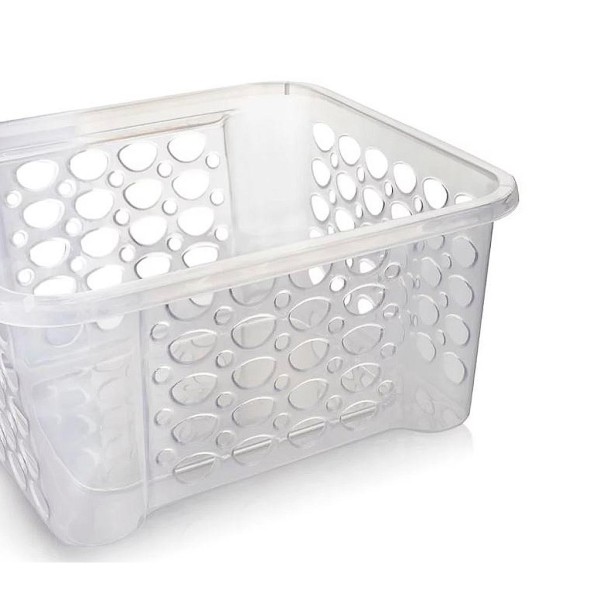 Encontraproduto.com.br - Cesta Empilhável Plástico Transparente 6,3L Moolti Sanremo
